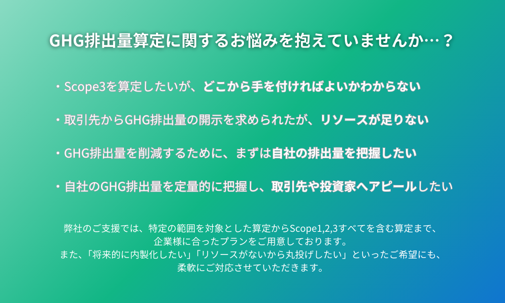 GHG排出量算定　悩み