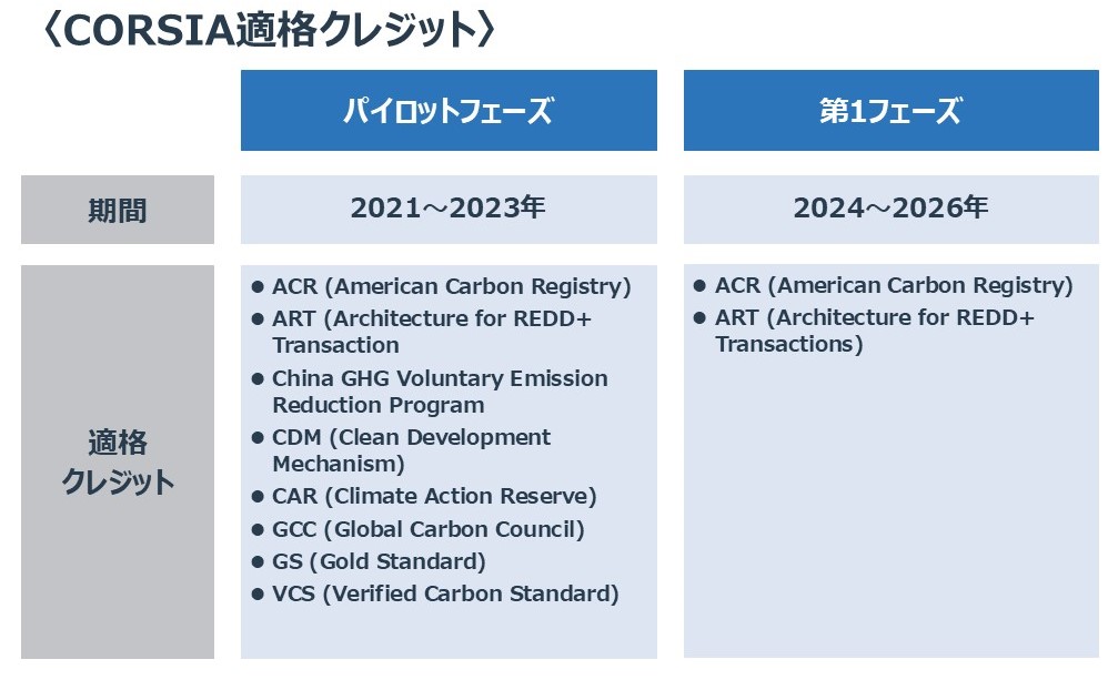 CORSIA適格クレジット一覧
